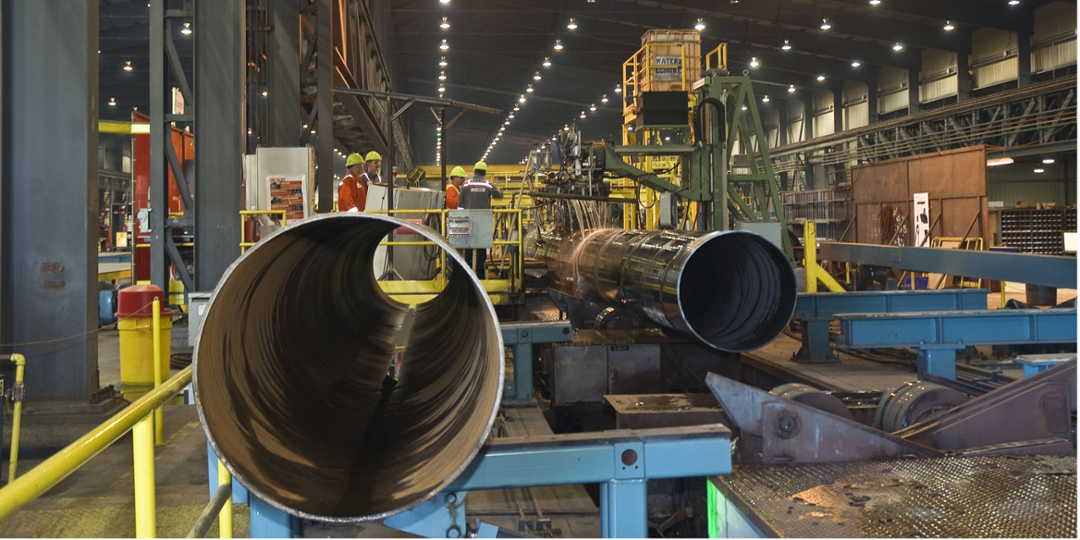 EVRAZ Regina manufactures pipeline for the energy sector.  